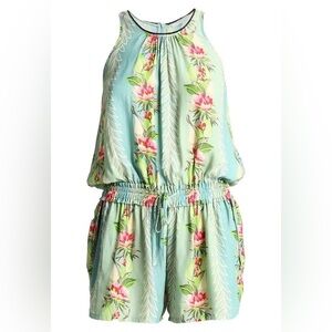 Scotch & Soda POOLSIDE TROPICAL JUMPER ROMPER elastic waist floral print SZ XS